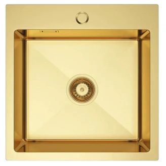 Rostfritt Stål Diskho <strong>Lorvaux</strong>  Guld Matt 46x45 cm med Vattenlås