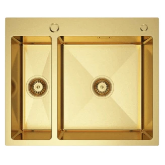 Rostfritt Stål Diskho <strong>Montrel</strong>  Guld Matt 61x51 cm med Vattenlås