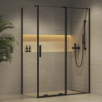 Ravak Duschhörn <strong>Roll</strong>  140 + 90 cm Svart Matt