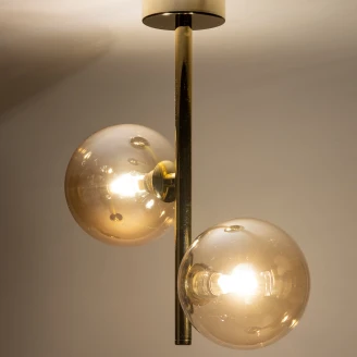 Taklampa Duo <strong>Goya</strong>  Bärnsten, Guld Blank