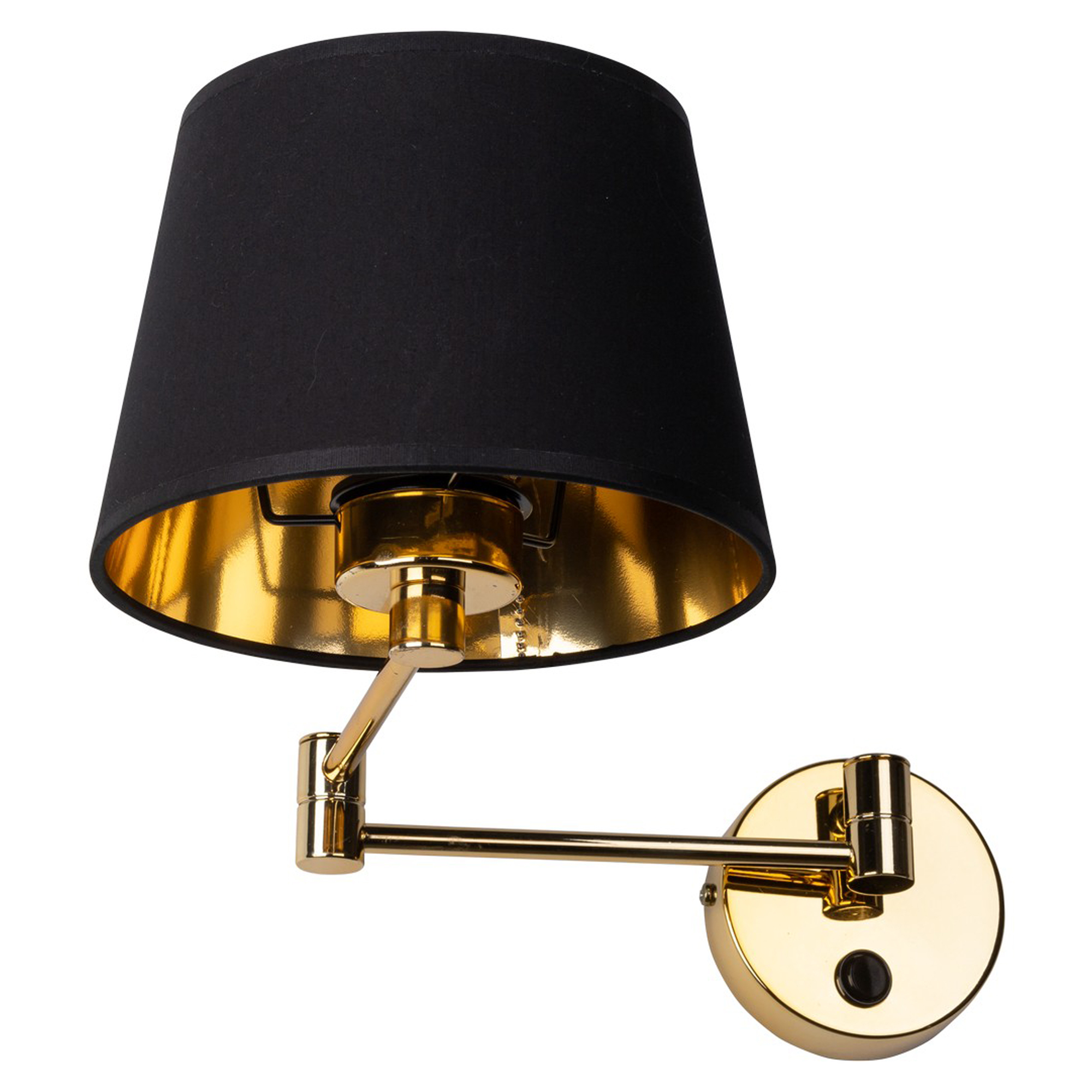 Vegglampe Flaren Svart, Gull Matt