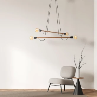 Hängande Lampa Quadro <strong>Lys</strong>  Trä Matt