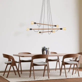Hängande Lampa Hexa <strong>Lys</strong>  Trä Matt