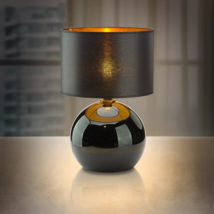 Bordlampe S Arlix Svart, Gull Blank