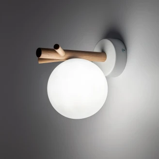 Vägglampa <strong>Duffy</strong>  Vit, Trä Matt