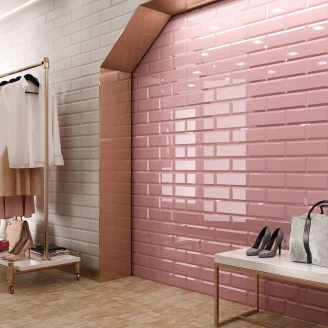 Kakel <strong>Metro Fasat</strong>  Rosa Blank 10x30 cm