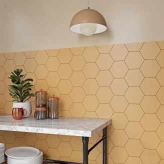 Hexagon Klinker <strong>Sekel</strong>  Orange Matt 15x17 cm