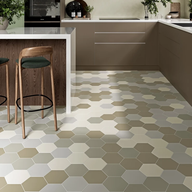 Hexagon Klinker Sekel Grå Matt 15x17 cm