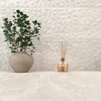 Marmor Kakel <strong>Malm</strong>  Decor Pärlvit Blank-Relief 25x50 cm