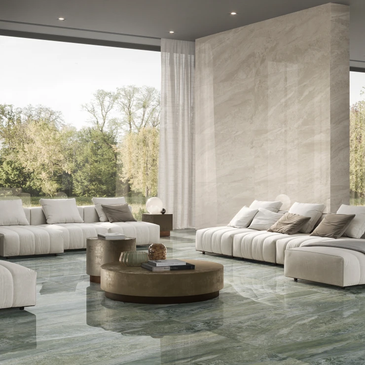 Sant’Agostino Marmor Gulvflis Paradiso Beige Polert 90x180 cm