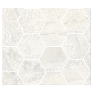 Sant’Agostino Hexagon Mosaik Klinker <strong>Paradiso</strong>  Ice Polerad 30x35 cm