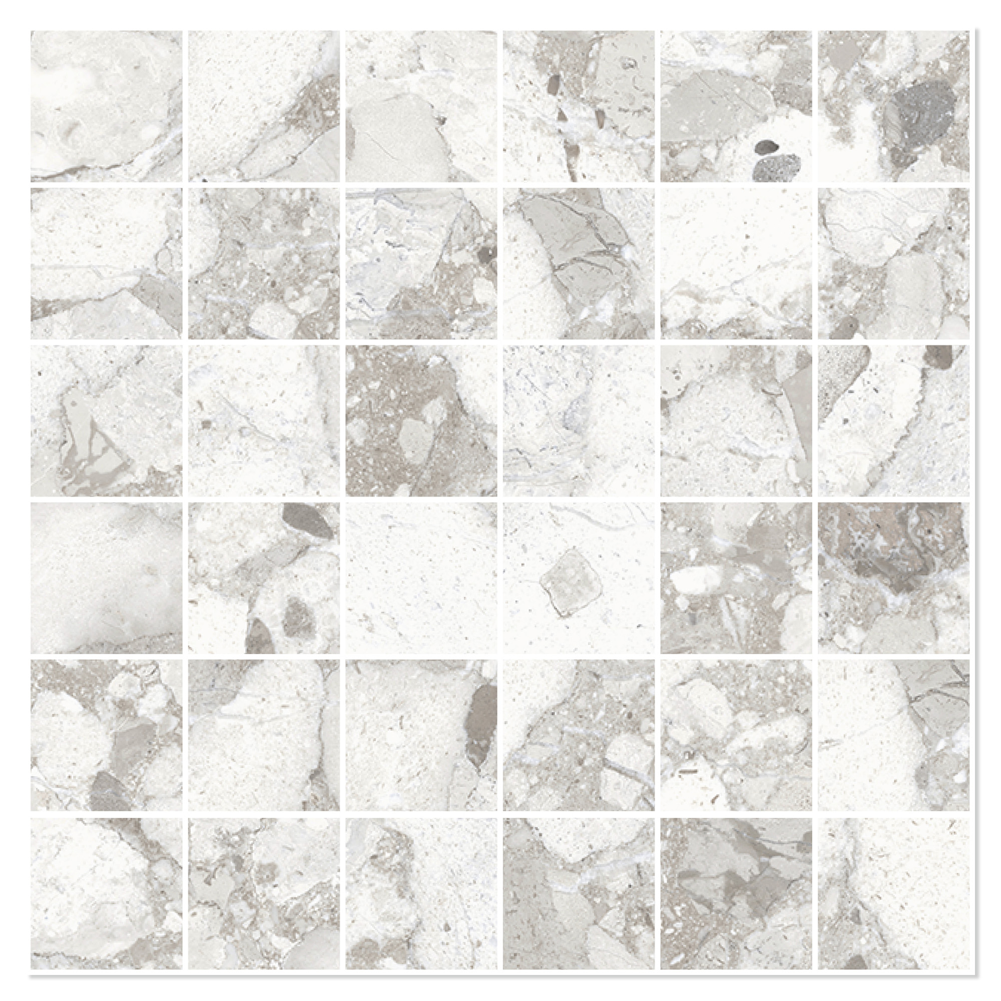 Sant’Agostino Mosaikk Gulvflis Venistone Pearl Matt 30x30 (5x5) cm
