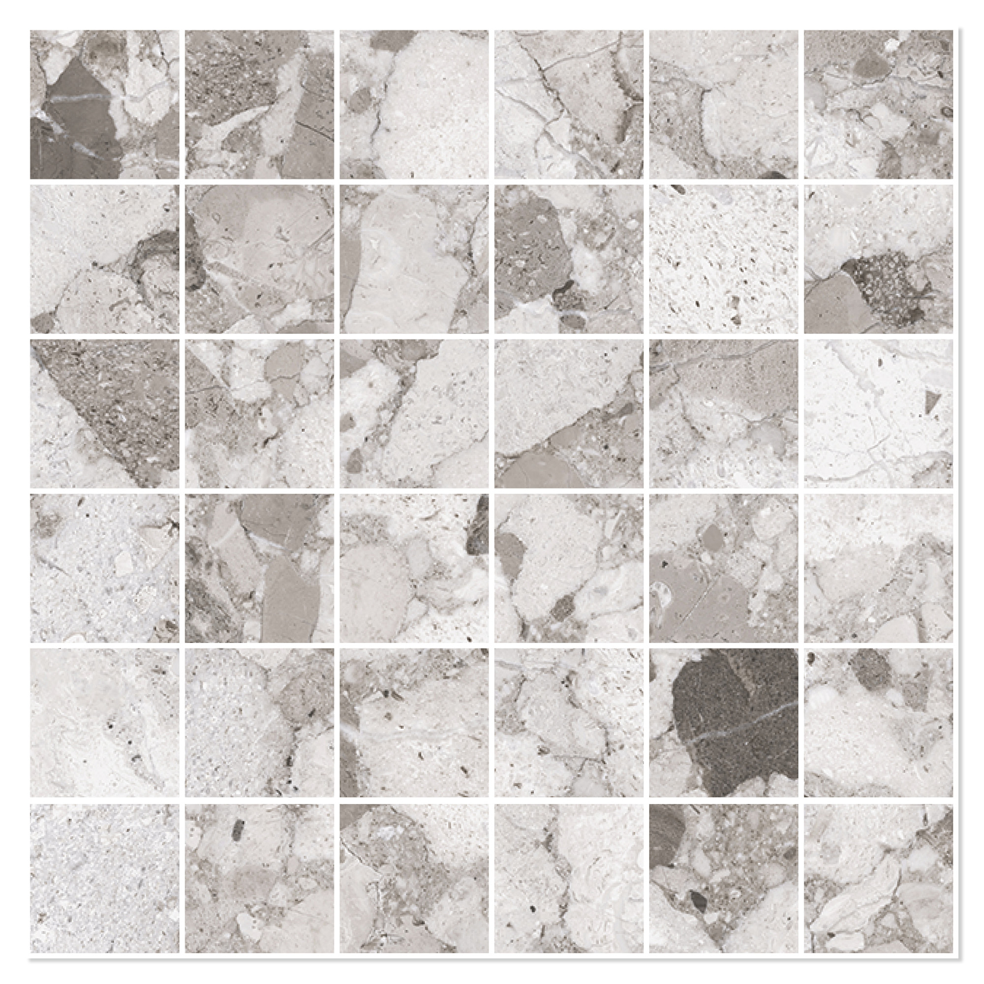 Sant’Agostino Mosaikk Gulvflis Venistone Grey Matt 30x30 (5x5) cm