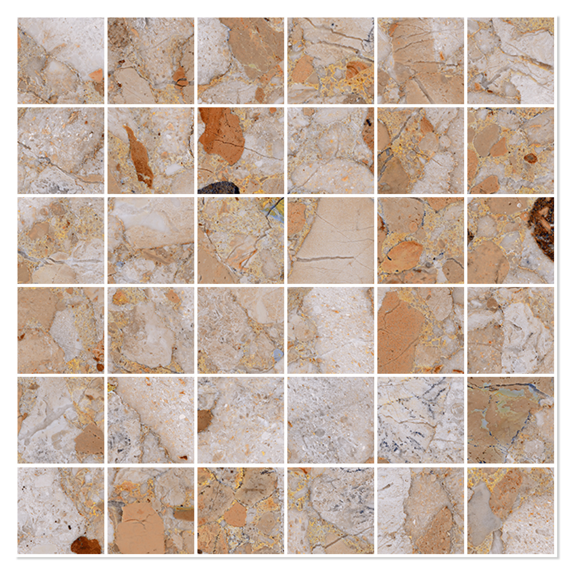 Sant’Agostino Mosaikk Gulvflis Venistone Gold Matt 30x30 (5x5) cm