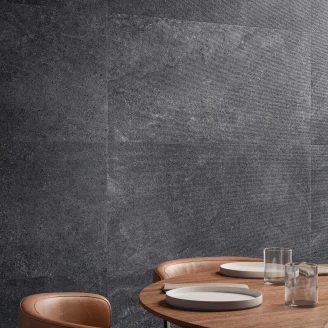 Sant’Agostino Kakel <strong>Bergstone</strong>  Rigato Black Matt-Relief 60x120 cm