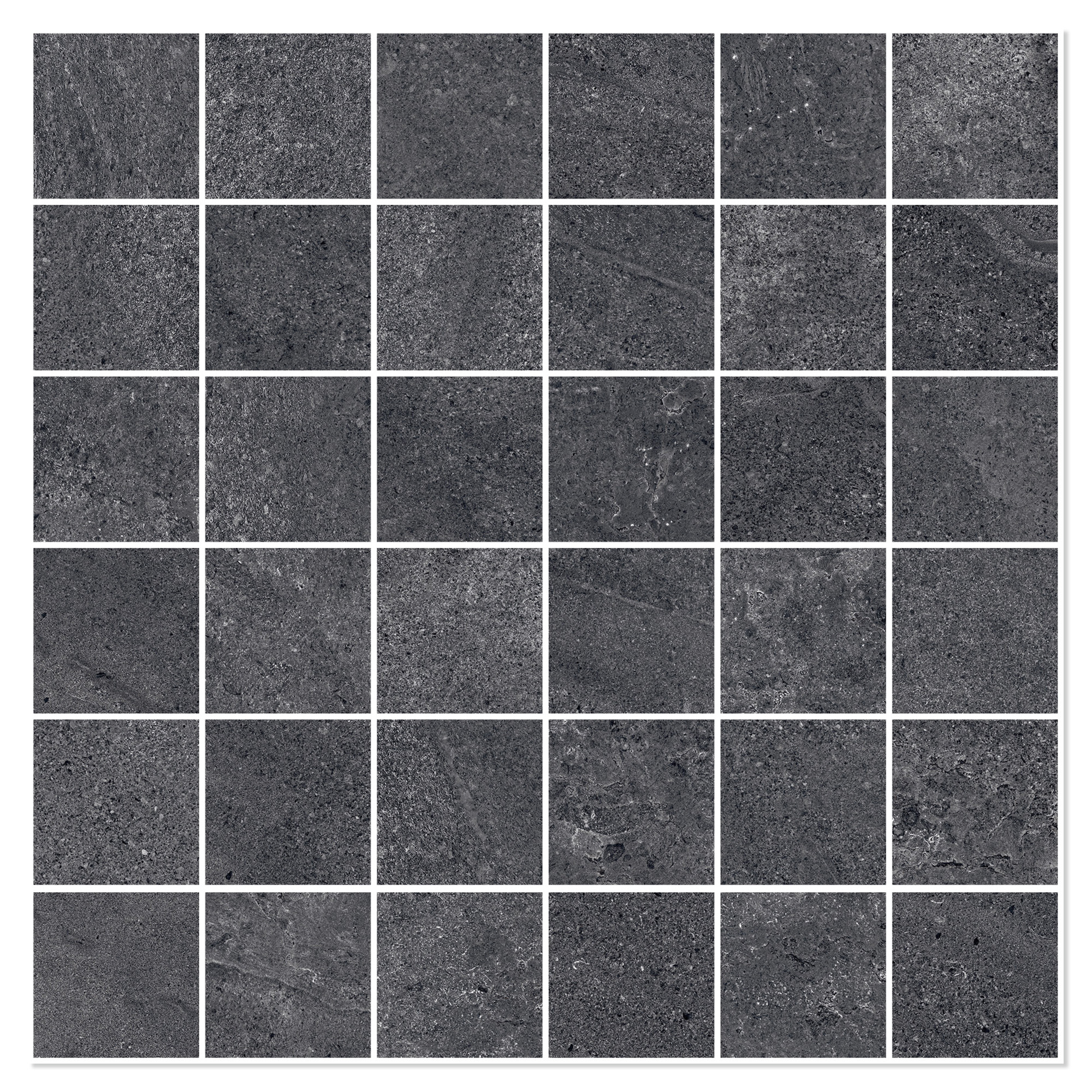 Sant’Agostino Mosaikk Gulvflis Bergstone Black Matt-Struktur 30x30 (5x5) cm