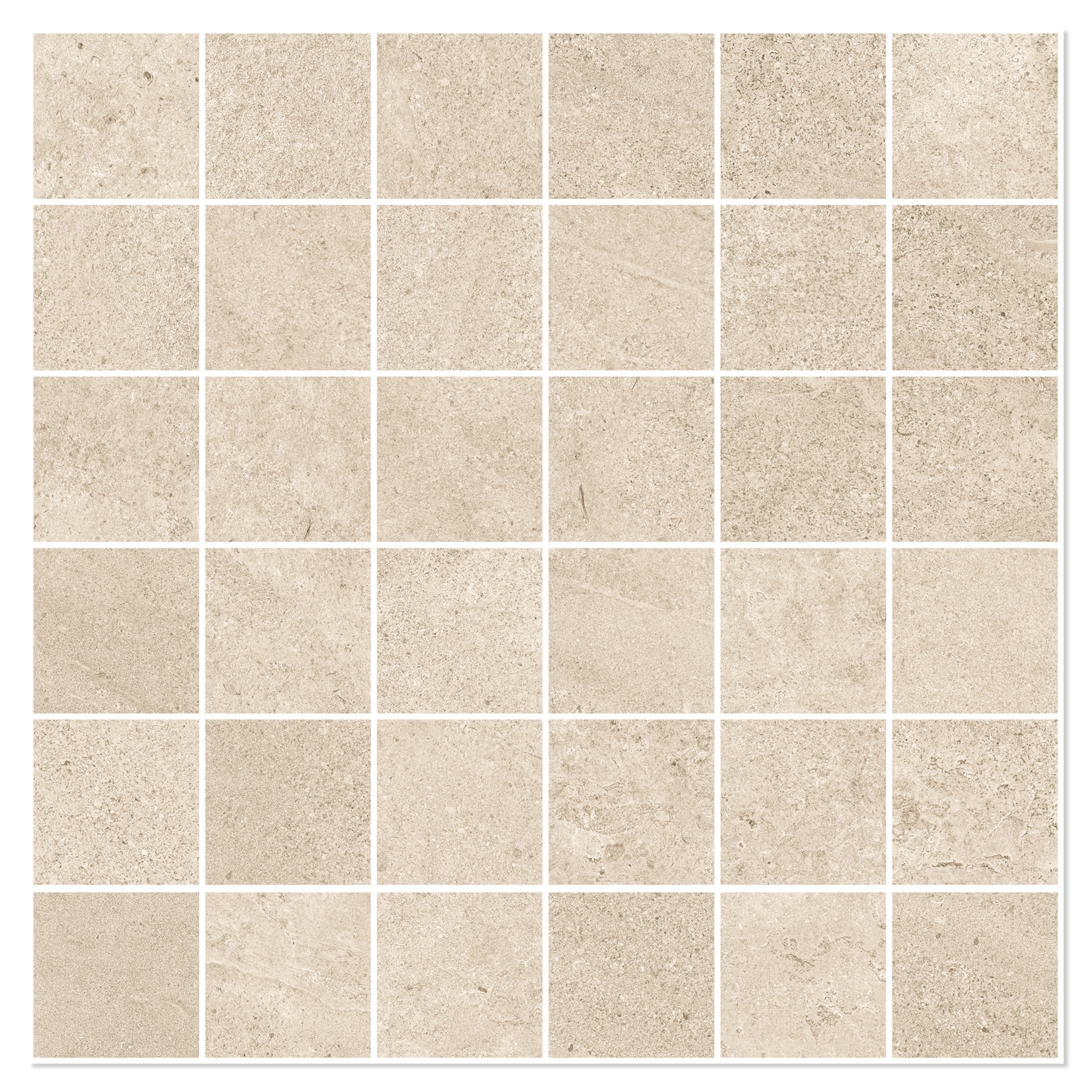 Sant’Agostino Mosaikk Gulvflis Bergstone Ivory Matt-Struktur 30x30 (5x5) cm