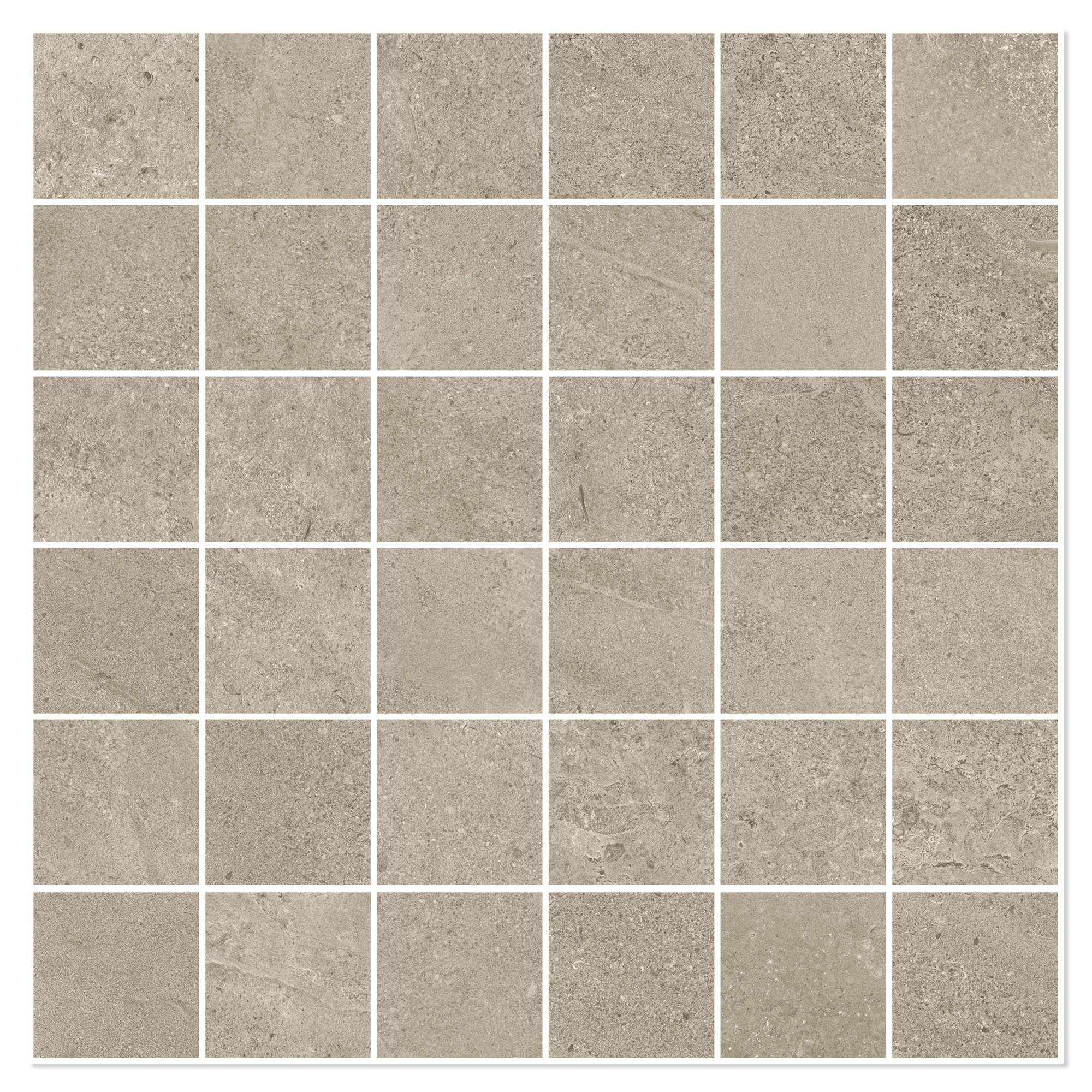 Sant’Agostino Mosaikk Gulvflis Bergstone Sand Matt-Struktur 30x30 (5x5) cm