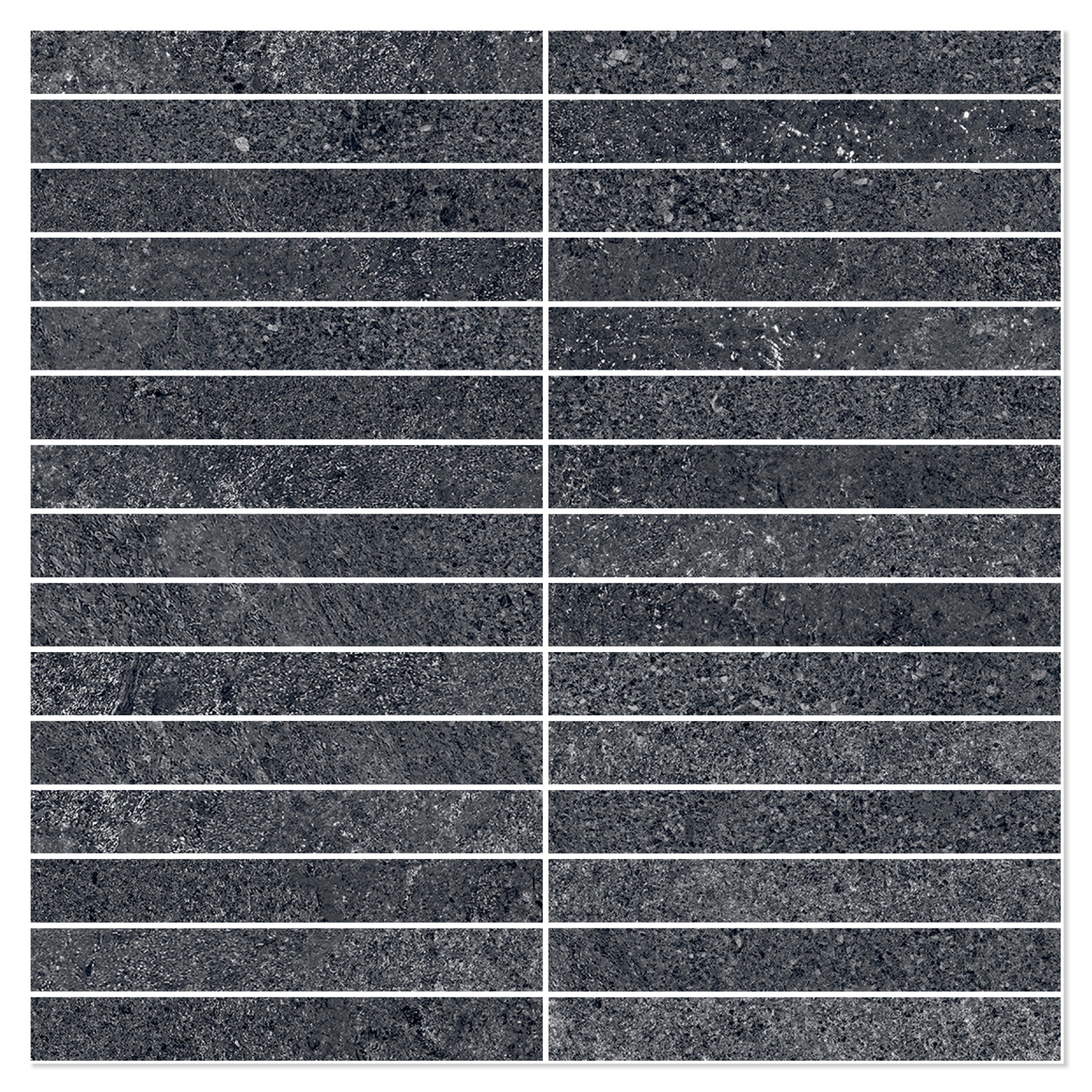 Sant’Agostino Mosaikk Gulvflis Bergstone Black Matt-Struktur 3D 30x30 cm
