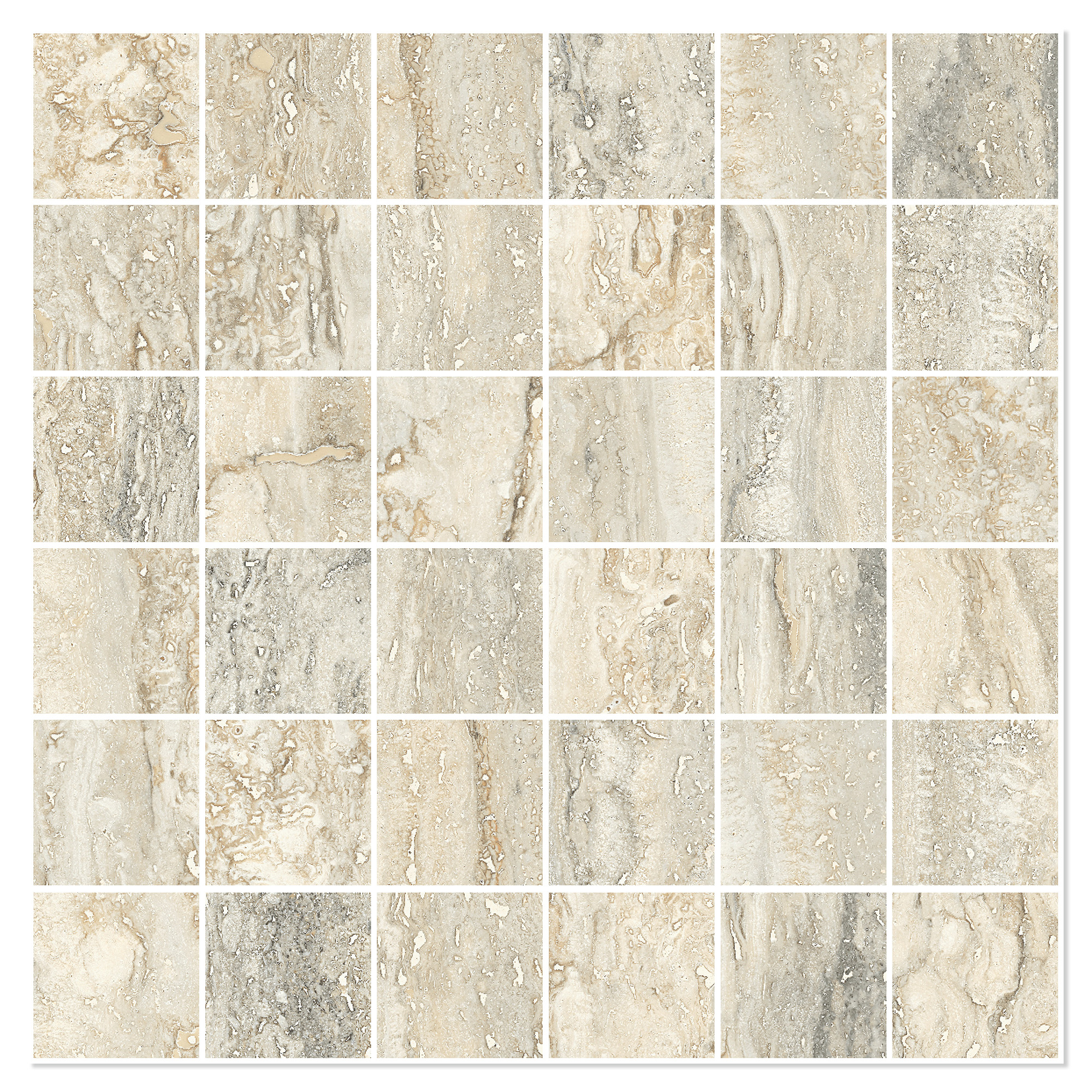 Sant’Agostino Mosaikk Gulvflis Invictus Beige Matt 30x30 (5x5) cm