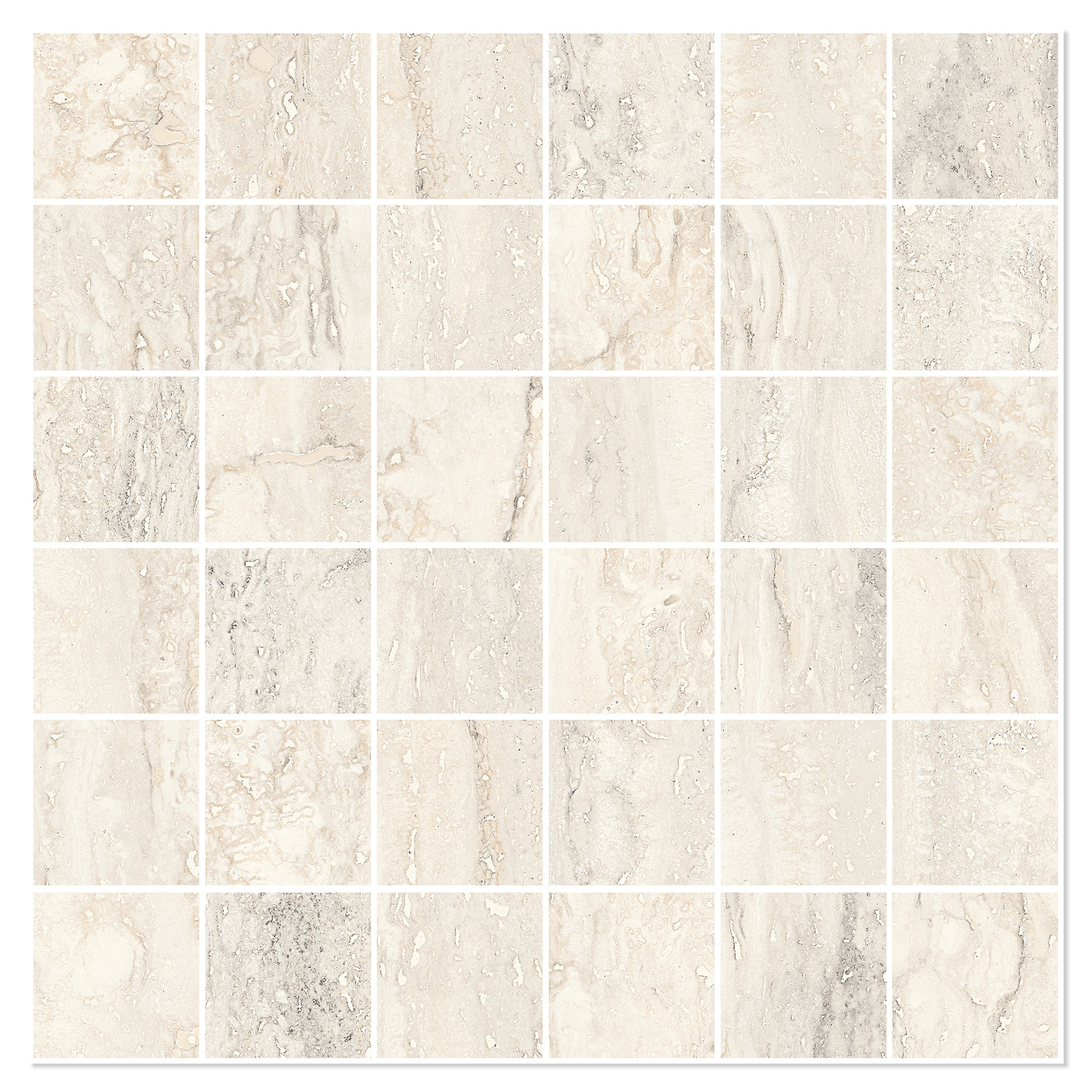 Sant’Agostino Mosaikk Gulvflis Invictus Ivory Matt 30x30 (5x5) cm