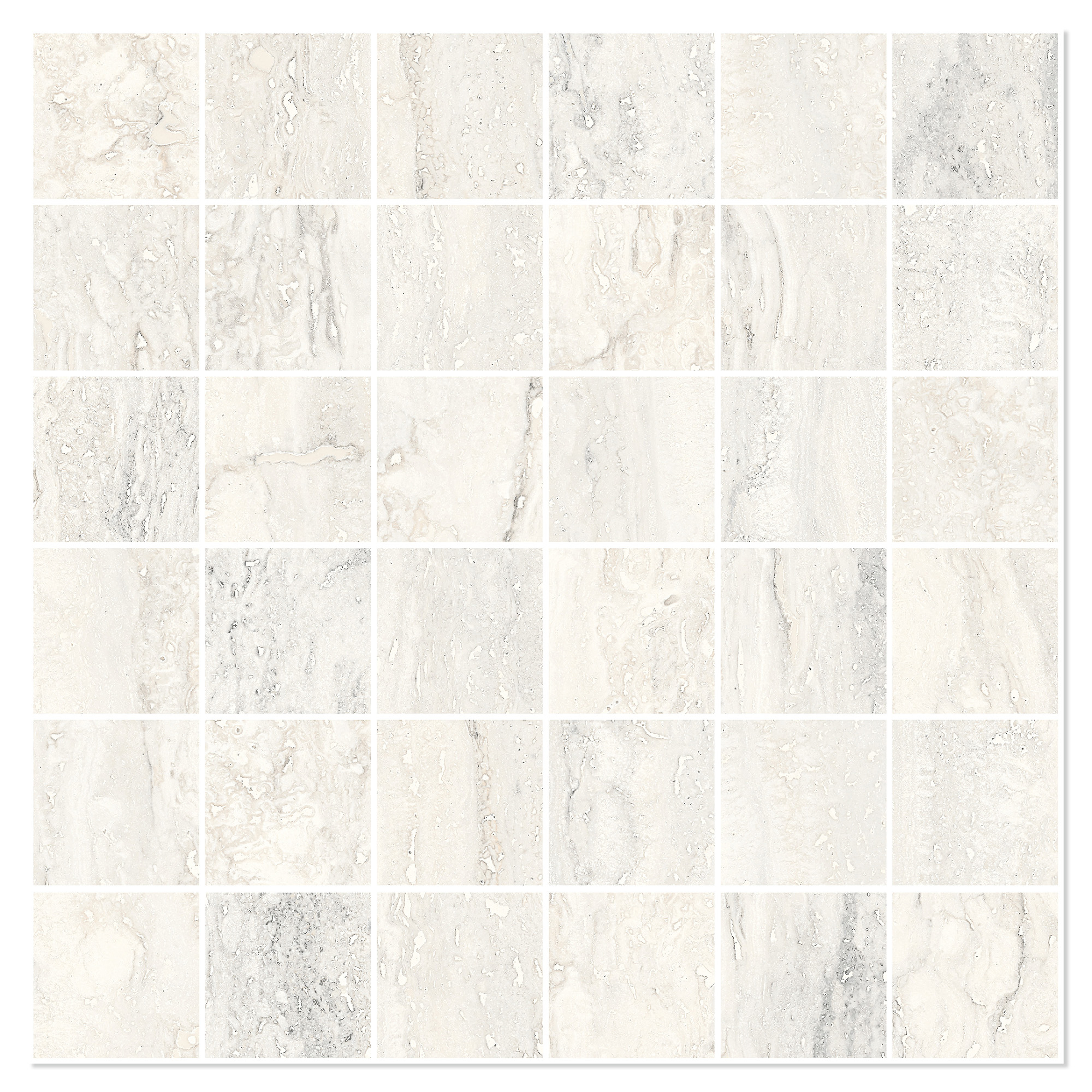 Sant’Agostino Mosaikk Gulvflis Invictus White Matt 30x30 (5x5) cm