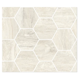 Sant’Agostino Hexagon Mosaik Klinker <strong>Invictus</strong>  Ivory Polerad 30x35 cm