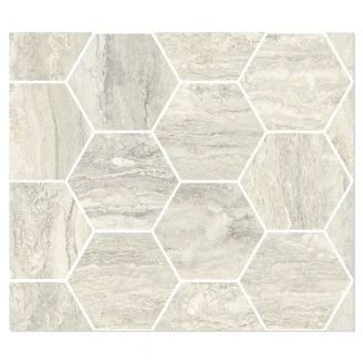 Sant’Agostino Hexagon Mosaik Klinker <strong>Invictus</strong>  Pearl Polerad 30x35 cm