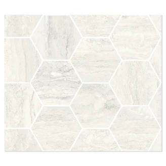 Sant’Agostino Hexagon Mosaik Klinker <strong>Invictus</strong>  White Polerad 30x35 cm