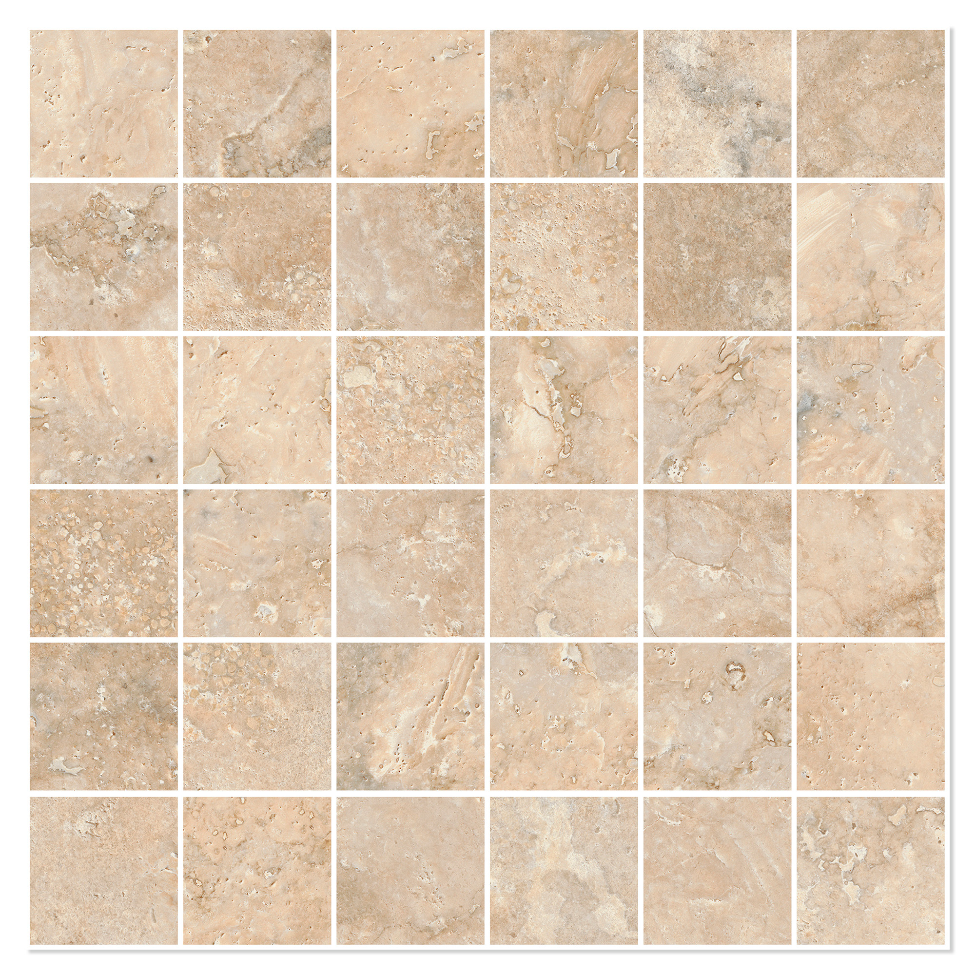 Sant’Agostino Mosaikk Gulvflis Invictus Cross Beige Matt 30x30 (5x5) cm