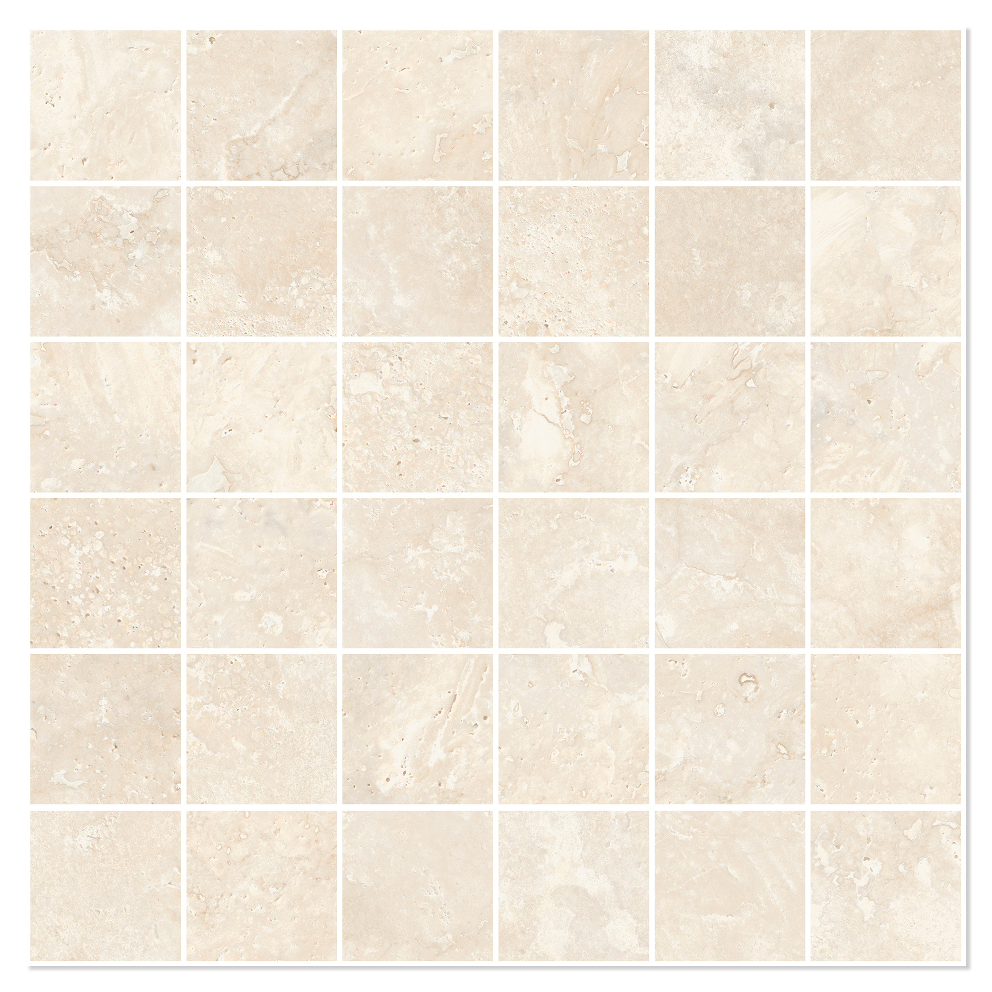 Sant’Agostino Mosaikk Gulvflis Invictus Cross Ivory Matt 30x30 (5x5) cm