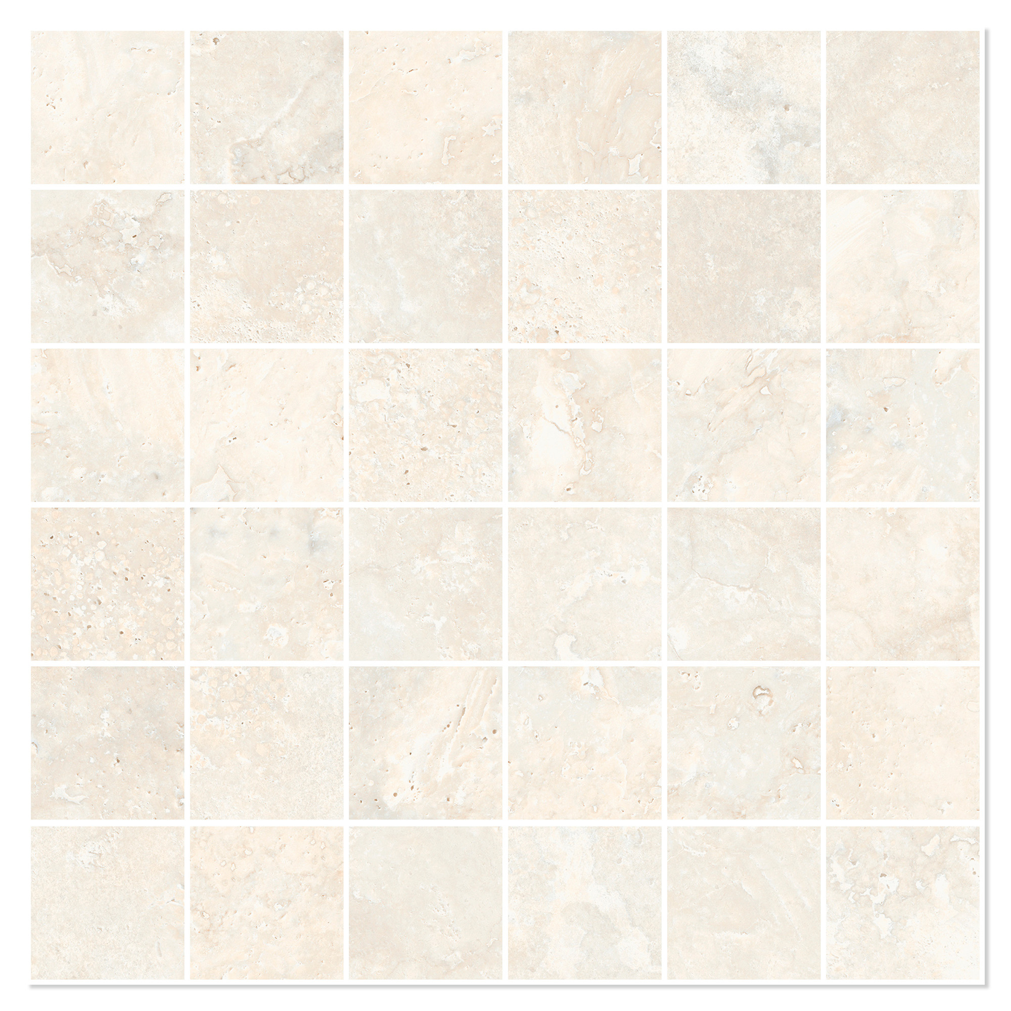 Sant’Agostino Mosaikk Gulvflis Invictus Cross White Matt 30x30 (5x5) cm