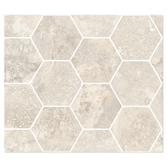 Sant’Agostino Hexagon Mosaik Klinker <strong>Invictus Cross</strong>  Pearl Polerad 30x35 cm
