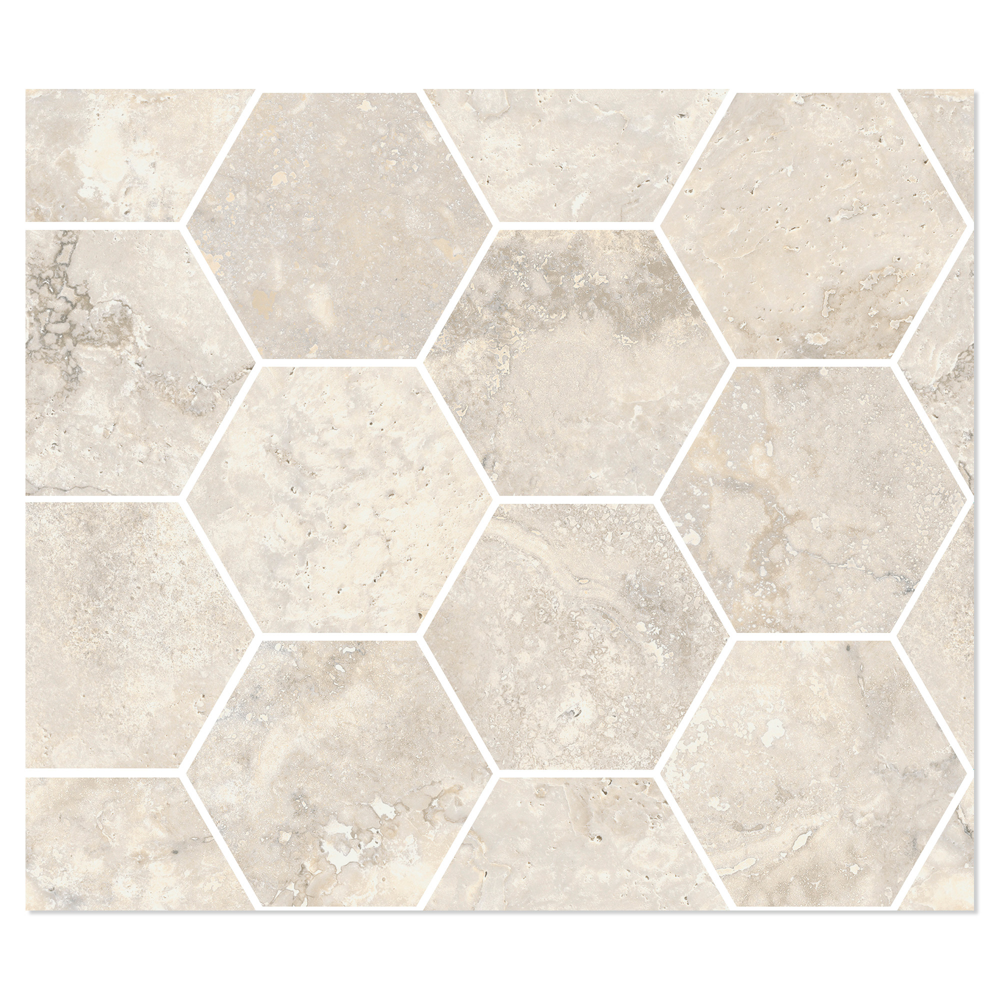 Sant’Agostino Mosaikk Gulvflis Invictus Cross Pearl Polert 30x35 cm