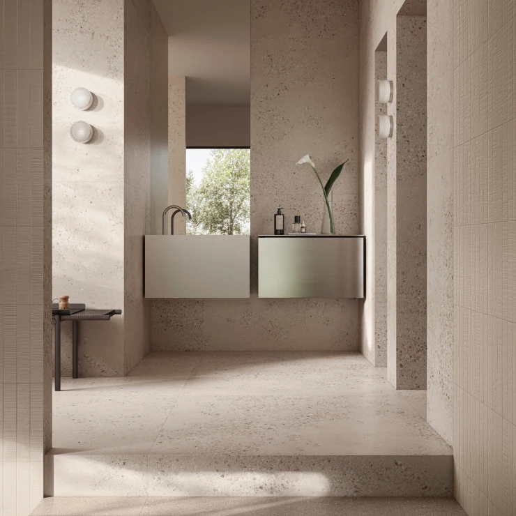 Sant’Agostino Gulvflis Gravel Small Light Matt-Struktur 3D 120x120 cm