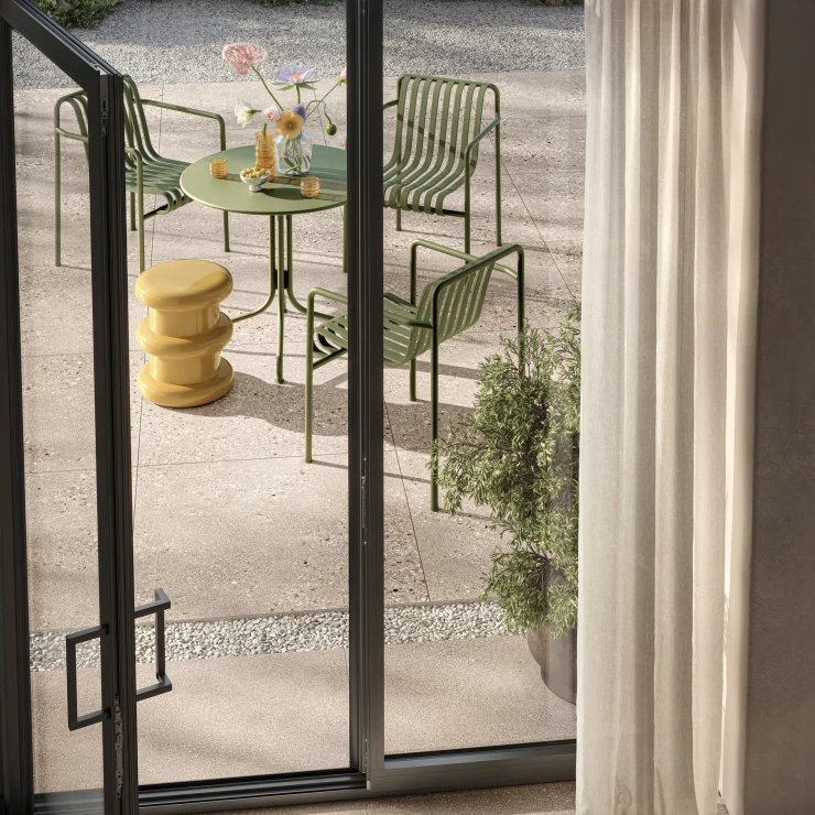 Sant’Agostino Utendørsflis Gravel Large Sand Matt-Struktur 3D 90x90 cm Tykkelse 20 mm