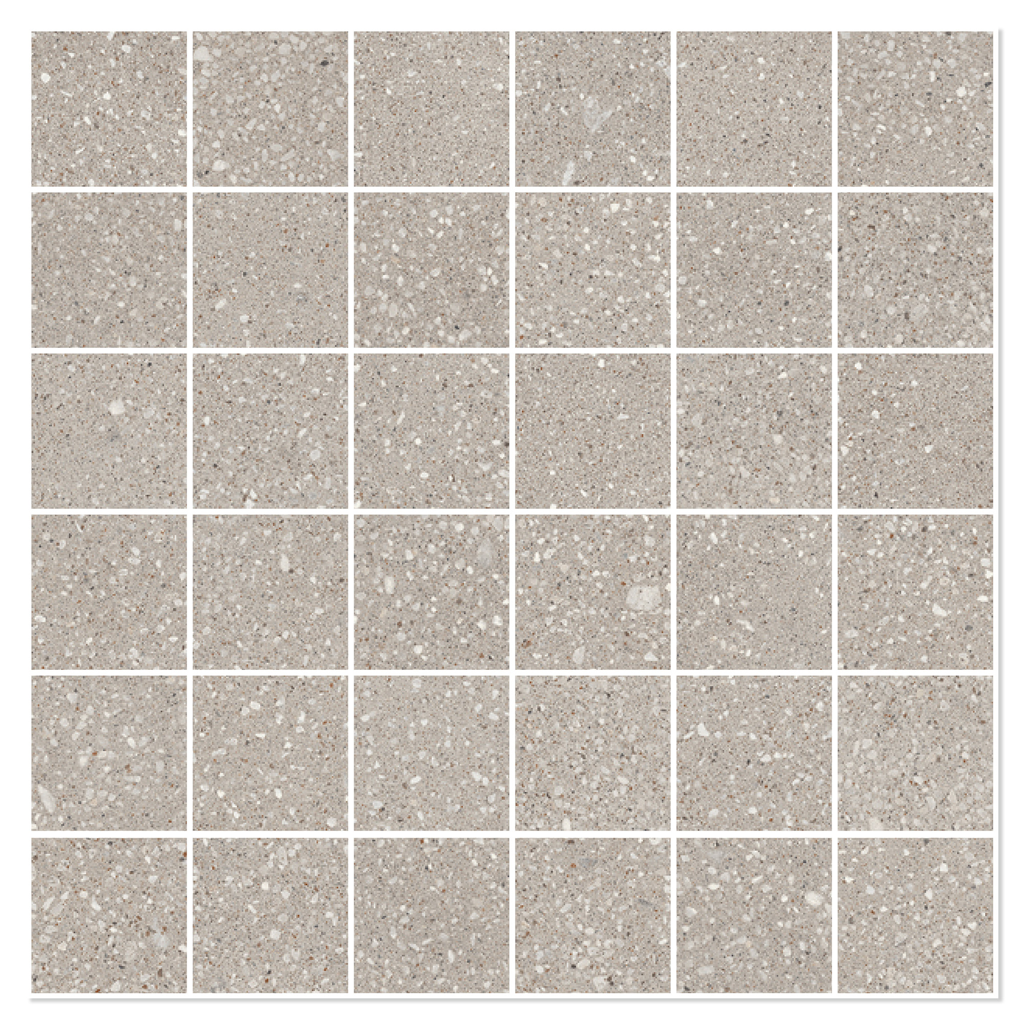 Sant’Agostino Mosaikk Gulvflis Gravel Small Grey Matt-Struktur 30x30 (5x5) cm