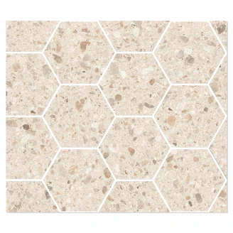 Sant’Agostino Hexagon Mosaik Klinker <strong>Gravel</strong>  Full Light Matt-Struktur 3D 30x35 cm