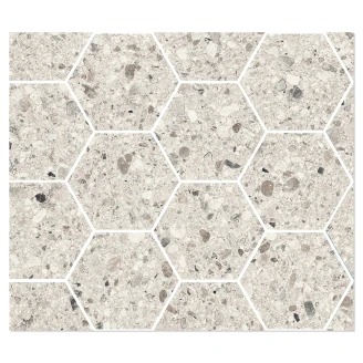 Sant’Agostino Hexagon Mosaik Klinker <strong>Gravel</strong>  Full Pearl Matt-Struktur 3D 30x35 cm