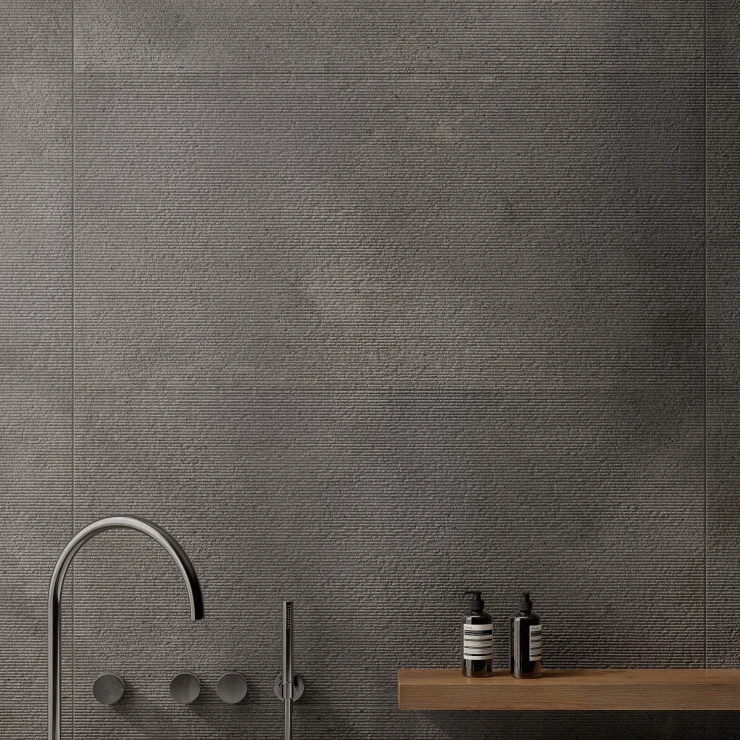 Sant’Agostino Veggflis Baystone Plisse Dark Matt-Relieff 60x120 cm