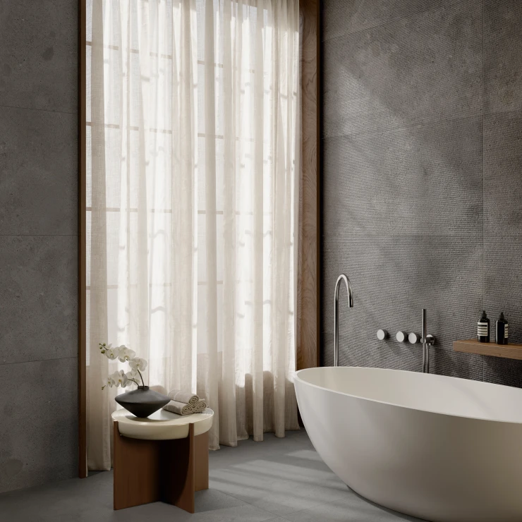 Sant’Agostino Gulvflis Baystone Dark Matt-Struktur 3D 60x60 cm