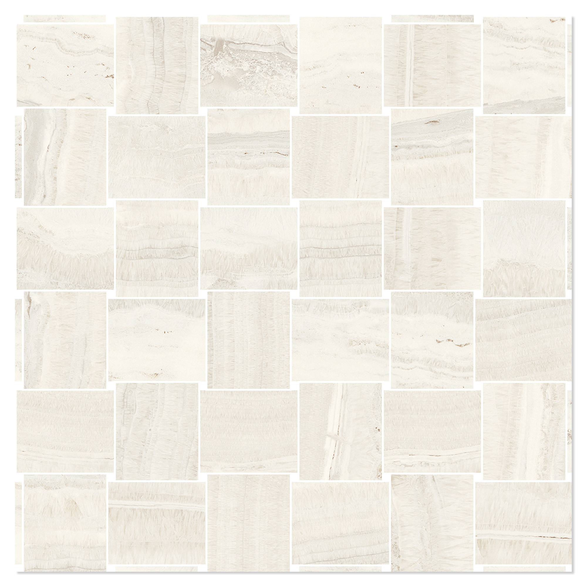 Sant’Agostino Mosaikk Gulvflis Astral Storm White Matt-Struktur 3D 30x30 cm