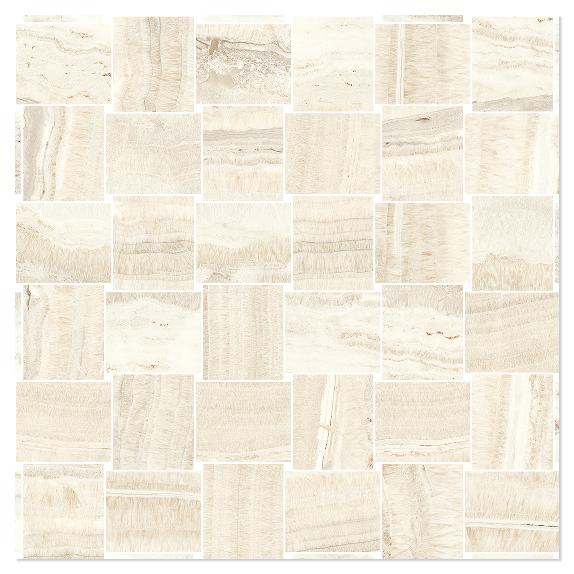 Sant’Agostino Mosaikk Gulvflis Astral Storm Ivory Matt-Struktur 3D 30x30 cm