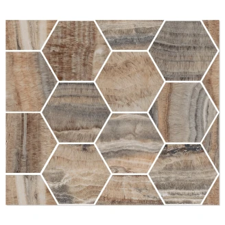 Sant’Agostino Hexagon Mosaik Klinker <strong>Astral</strong>  Amber Matt-Struktur 3D 30x35 cm