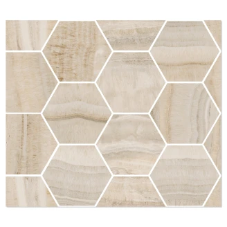 Sant’Agostino Hexagon Mosaik Klinker <strong>Astral</strong>  Beige Matt-Struktur 3D 30x35 cm