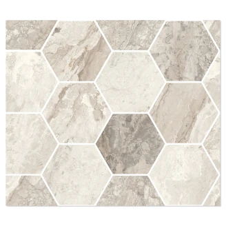 Sant’Agostino Hexagon Mosaik Klinker <strong>Mystic</strong>  Beige Polerad 30x35 cm