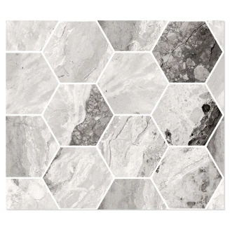 Sant’Agostino Hexagon Mosaik Klinker <strong>Mystic</strong>  Dark Polerad 30x35 cm