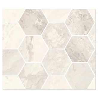 Sant’Agostino Hexagon Mosaik Klinker <strong>Mystic</strong>  Ivory Polerad 30x35 cm