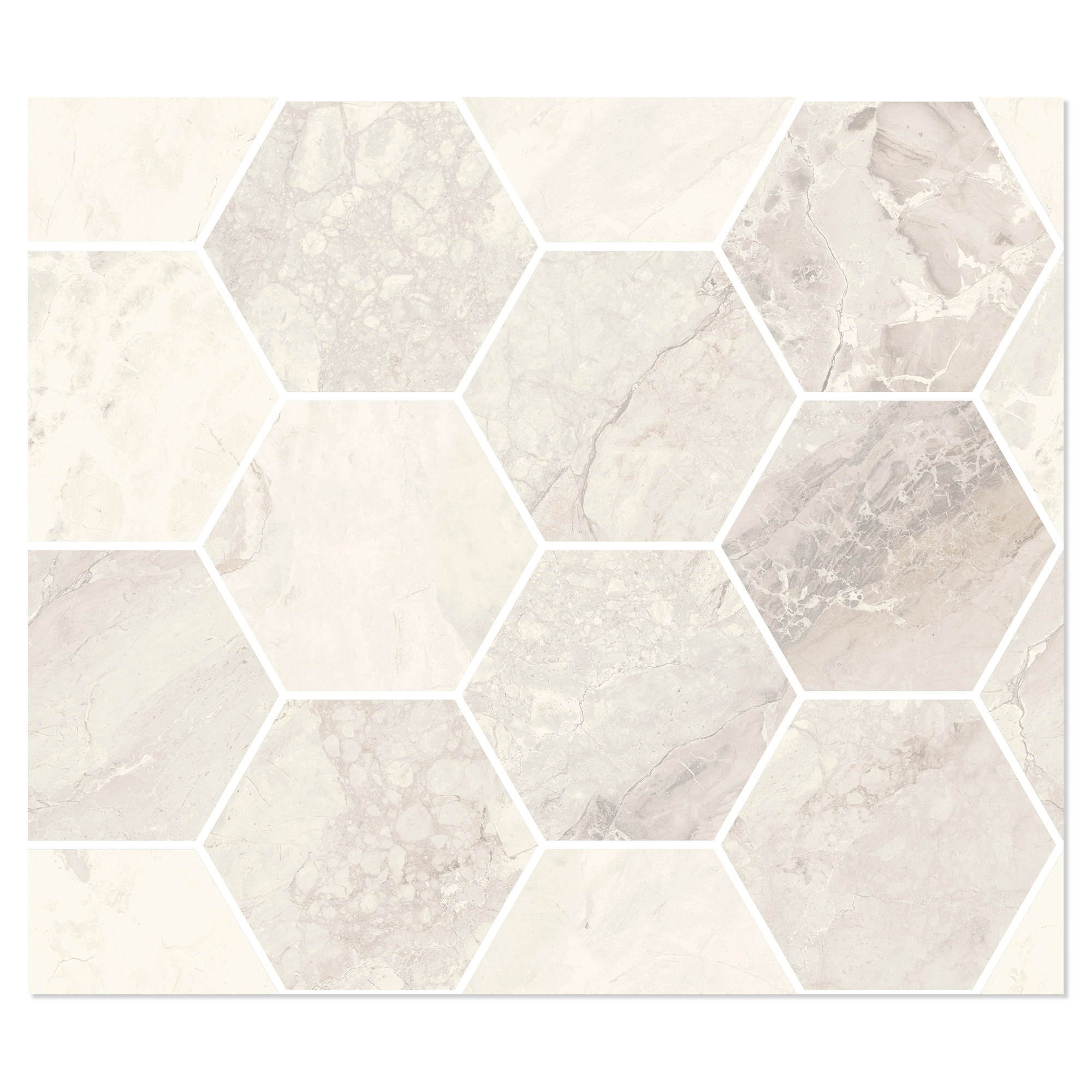 Sant’Agostino Mosaikk Gulvflis Mystic Ivory Polert 30x35 cm