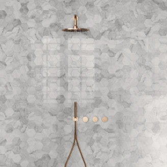 Sant’Agostino Hexagon Mosaik Klinker <strong>Mystic</strong>  Pearl Polerad 30x35 cm